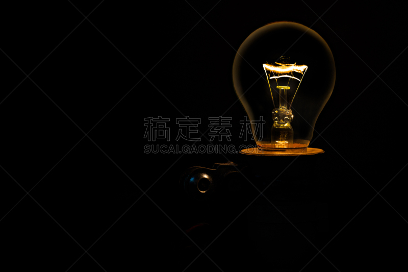 热,暗色,想法,电灯泡,创造力,概念,特写,黑色背景,照明设备,技术