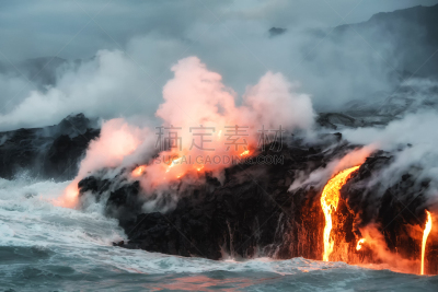 海洋,熔岩,热,太平洋岛屿,几劳亚活火山,大锅炉,环境,橙色,自然神力,岩石