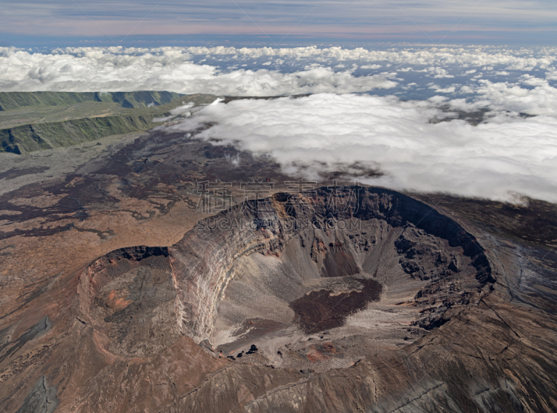 火山,弗尔乃斯火山,航拍视角,岛,洛杉矶县,留尼汪（法属）,旅途,法国,热带气候,高动态范围成像