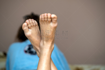 女人,人类脚趾,足,特写,皮肤,概念,干的,破碎的,身体保养,脚掌