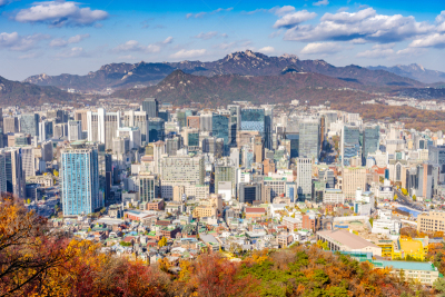 韩国,都市风景,城市天际线,首尔,市区,商务,传统,著名景点,朝鲜半岛,枫树