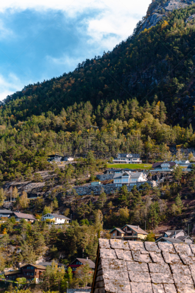 挪威,埃德峡湾,秋天,乡村,地形,船,斯堪的纳维亚半岛,渡轮,客轮,夏天