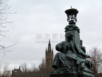 格拉斯哥大学,麦克米兰,湿,专门技术,健康保健,当地著名景点,暗色,黄昏,图书馆,沙岩