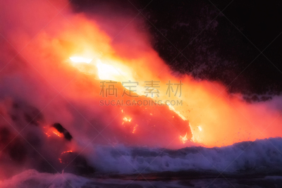 海洋,熔岩,热,太平洋岛屿,几劳亚活火山,大锅炉,环境,橙色,自然神力,岩石