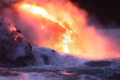 海洋,熔岩,热,太平洋岛屿,几劳亚活火山,大锅炉,环境,橙色,自然神力,岩石