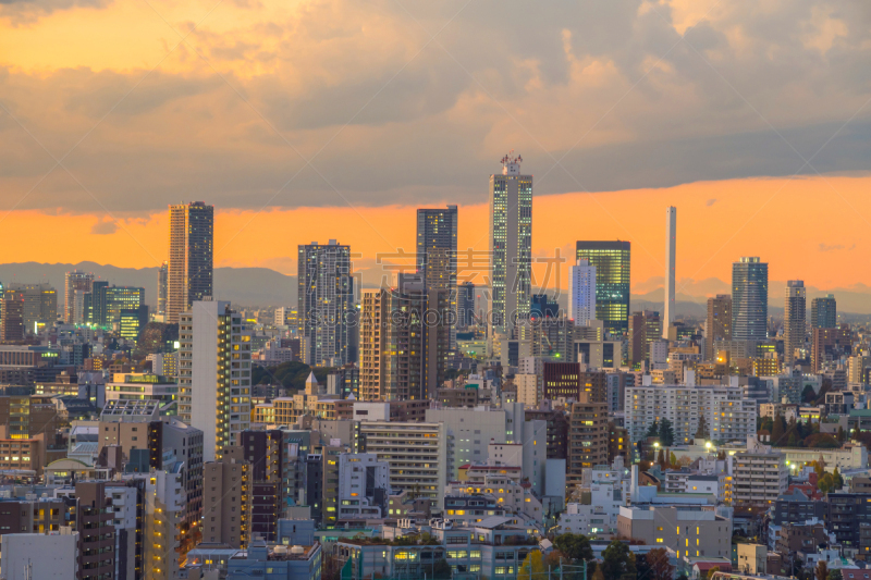 都市风景,城市天际线,东京,顶部,商务,2020,曙暮光,黄昏,现代,著名景点