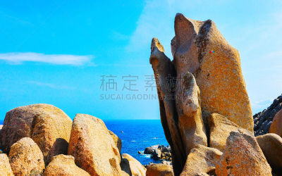 岩石,泰斯塔角,圣特雷莎加卢拉,撒丁岛,华贵,热带气候,云,著名景点,海岸线,背景