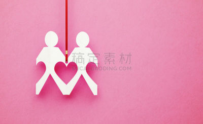 纸,概念,粉色背景,链,人,慈善义演,商务,纸环,背景分离,彩色背景