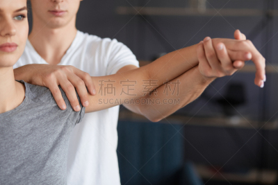 病人,物理疗法,运动员,杆,概念,肩,青年人,恢复,锻炼