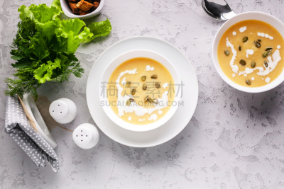 蔬菜,食品,奶油,盘子,精神振作,奶油汤,南瓜子,白色,传统