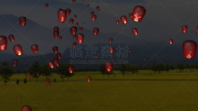 天空,夜晚,火,纸灯笼,背景聚焦,尼斯,风,灯笼,水平画幅,五月