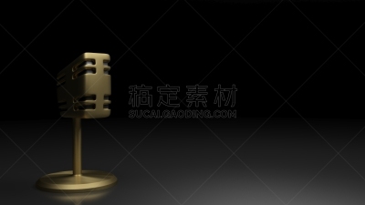 过时的,黄铜,三维图形,金属,麦克风,绘画插图,黑色,缎子,背景,一个物体