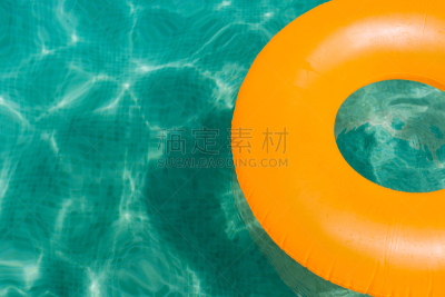 多纳圈,夏天,游泳池,水,蓝色,充气品,橙色,吊环,静水,绿松石色