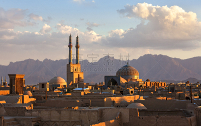 Skyline of the city of Yazd in Iran