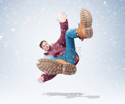 雪,男人,概念,红色,意外事件,厚衣服,逆境,平衡折角灯,风险,商务