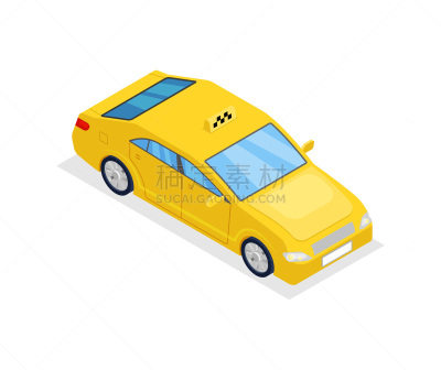 汽车,三维图形,计算机图标,分离着色,黄色出租车,交通,环境,人类居住地,天气,模板