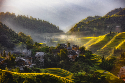 广西壮族自治区,中国,梯田,乡村,龙脊梯田,农业,传统,少数民族,桂林,景观设计