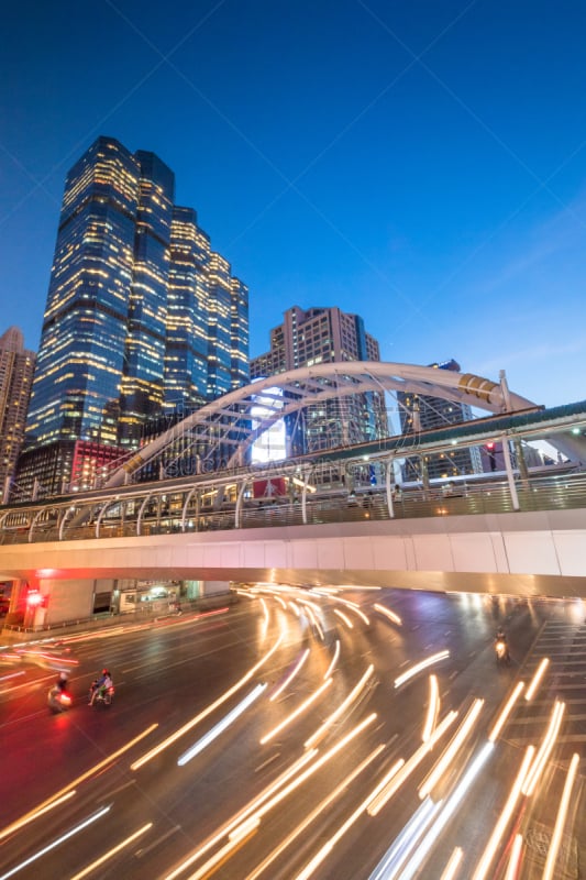 泰国,黄昏,silom,商务,都市风景,曼谷,全景,居住区,交通,交通堵塞