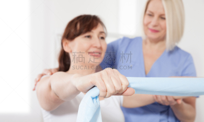 橡胶,松弛练习,床,女人,物理疗法,缎带,横截面,运动,药,平衡