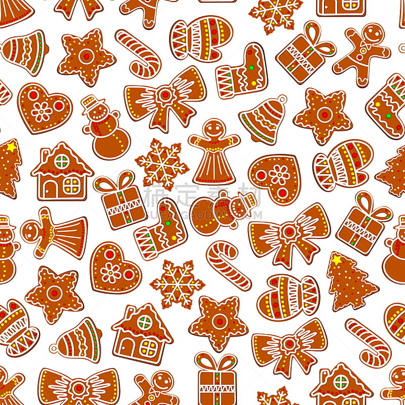 矢量,饼干,式样,球,贺卡,雪,绘画插图,新年,连指手套