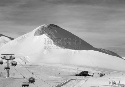 山脉,冬天,雪,滑雪痕,制造机器,理毛行为,雪板,山脊,运动,雪山