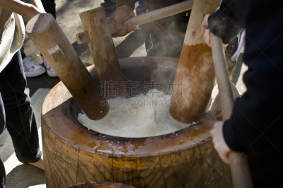 新年前夕,日本米糕,新年,传统,日本食品,研磨器,图像,日本料理,无人