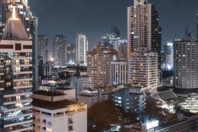 夜晚,曼谷,城市生活,照明设备,中间部分,交通,泰国,黄昏,光轨,现代