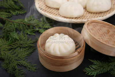 中式小笼包,猪肉,肉末,中国,无人,图像,蒸菜,水平画幅,蒸锅,饺子