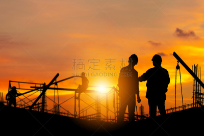 工程师,职业,建筑工地,夜晚,时间,背景分离,商务,专业人员,环境,建筑承包商