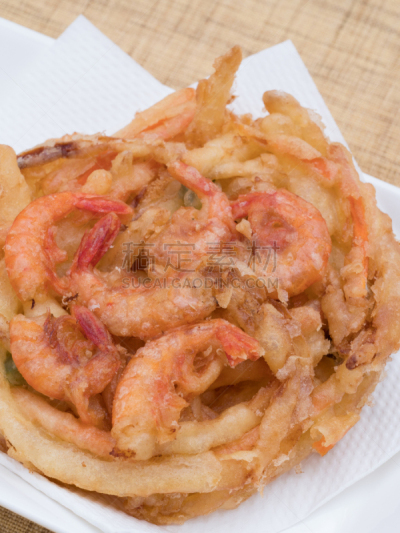 天麸罗,虾,日本,书上,炸制食物,海产,垂直画幅,饮食,日本食品,图像