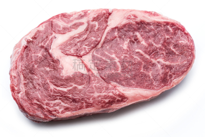 牛排,肉眼牛排,白色背景,生食,分离着色,腰肉,横截面,背景分离,肋骨,食品