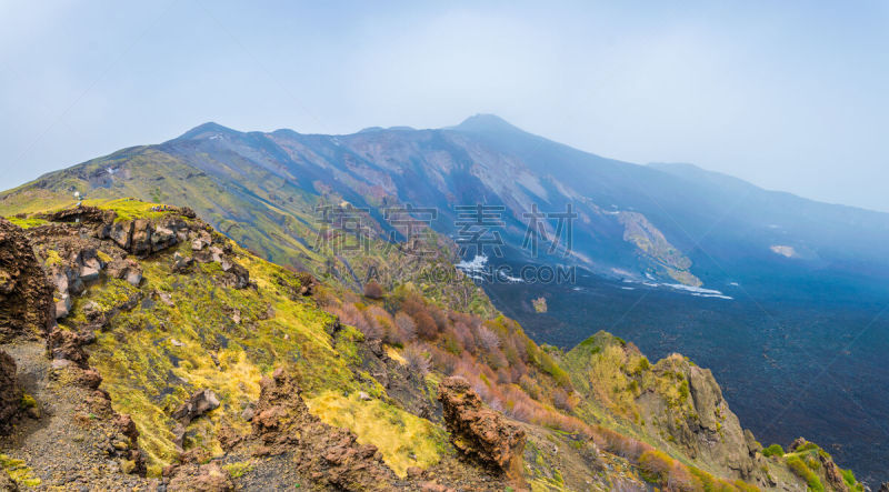 意大利,埃特纳火山,西西里,瓦莱,自然界的状态,环境,雪,公园,著名景点,小路