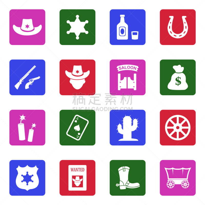 绘画插图,白色,矢量,牛仔,计算机图标,扁平化设计,正方形,马车,计算机制图