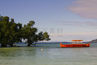 马达加斯加,传统,船,诺兹比,岛,旅途,热带气候,桨叉架船,马拉加什人,自制的