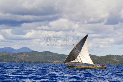 马达加斯加,传统,船,诺兹比,岛,旅途,热带气候,桨叉架船,马拉加什人,自制的