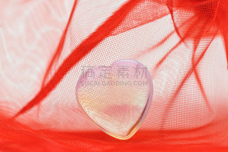 透明,红色,塑胶,心型,情人节,小的,撒谎者,纺织品,人类心脏
