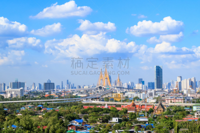 普密蓬桥,湄南河,在上面,交通,泰国,迅速,路口,公路,交通方式,多车道公路