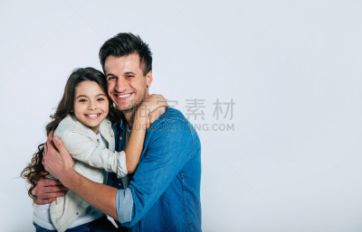 完美,继父,家庭,肖像,小的,儿童,童年,欢乐,注视镜头,女孩