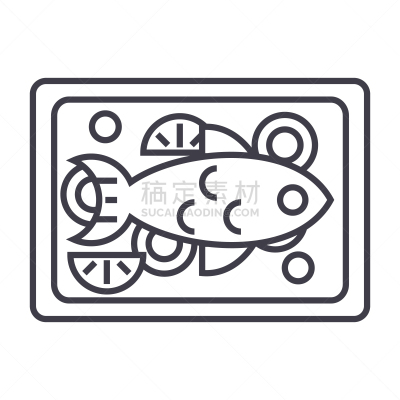 绘画插图,矢量,鱼类,标志,背景,线图标,格子烤肉,炖牛肉,商务餐,海产