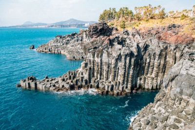 韩国,海洋,悬崖,济州岛,柱子,风,热带气候,世界遗产,著名景点,朝鲜半岛