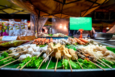 泰国,甲米,城镇,街道,街头食品,周末活动,格子烤肉,传统,商务,夜市