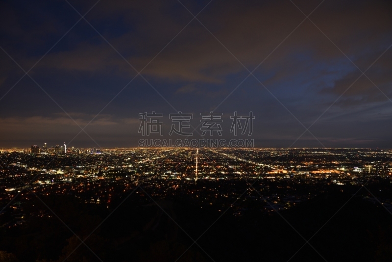 都市风景,洛杉矶县,商务,城市生活,好莱坞,暗色,交通,黄昏,加利福尼亚,现代