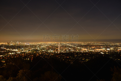 都市风景,洛杉矶县,商务,城市生活,好莱坞,暗色,交通,黄昏,加利福尼亚,现代