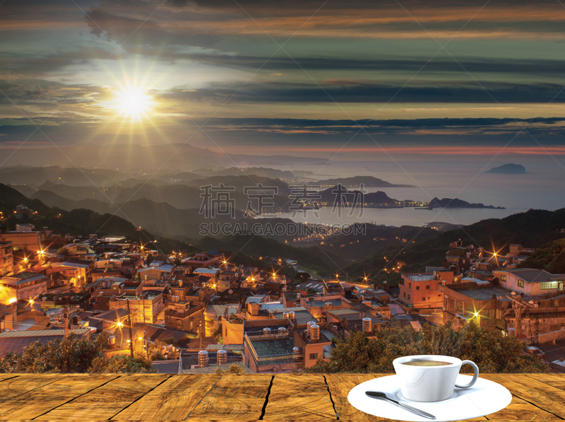 Night view of Jiufen, People visit heritage Old Town of Jiufen located in Ruifang District of New Taipei City