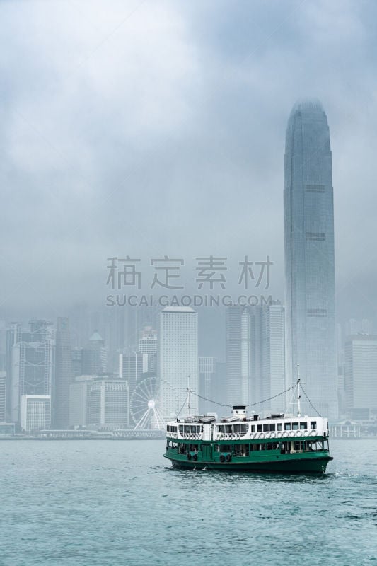 Ferry in a cloudy day