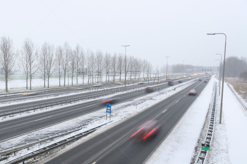 交通,公路,冬天,大风雪,旅途,卡车,汽车,半挂式卡车,交通堵塞,皮卡车