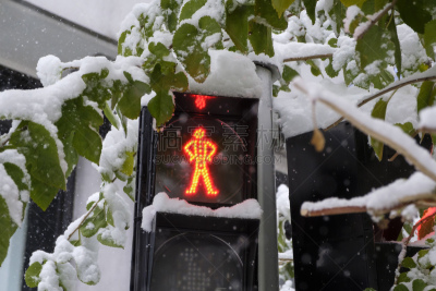 雪,人行横道,白昼,交通,伊朗,红色,符号,环境,冬天