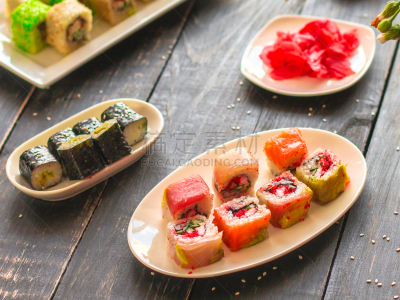 寿司,清新,食品,美味,切片食物,日本食品,小圆面包,菜单,洞,背景分离