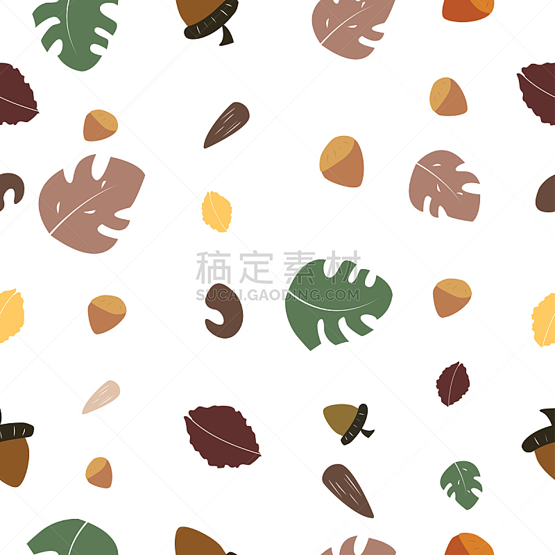 坚果,叶子,式样,纺织品,鸡尾酒,四方连续纹样,褐色,艺术,无人,绘画插图