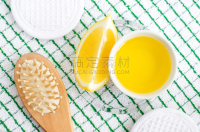 橄榄油,自制的,护发素,自己动手,配方,柠檬,成分,人的脸部,碗,发刷